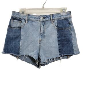 Pacsun Womens Hi Rise Denim Patch Shorts Size 27 70s 90s Retro